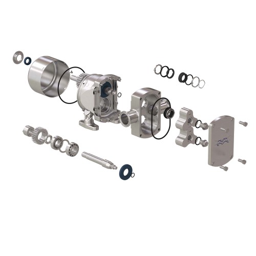 Optilobe positive displacement pump-exploded view